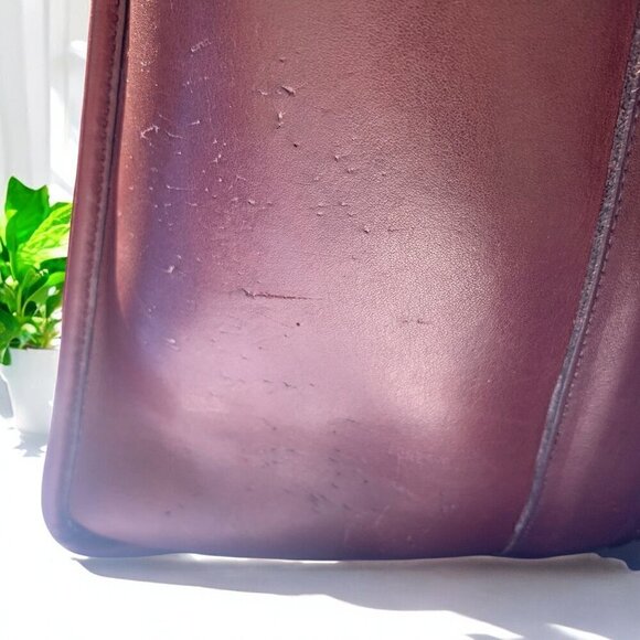 Coach Vintage Burgundy Leather Slim Satchel Large 1970s/80s Full Grain Cowhide - Picture 10 of 16